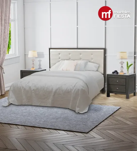 Cabecera + 2 Mesas de Noche Elata - Tamaño King