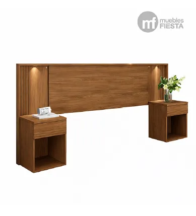 Cabecera + 2 Mesas de Noche Bourbon - Tamaño Matrimonial / Queen 