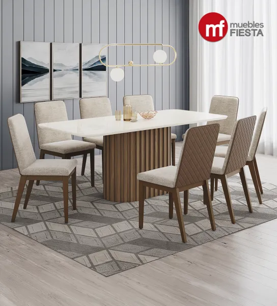 Comedor Rectangular Solana para 8 Personas