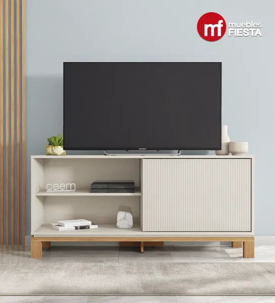 Rack Mondrian para TV de hasta 45 pulgadas.