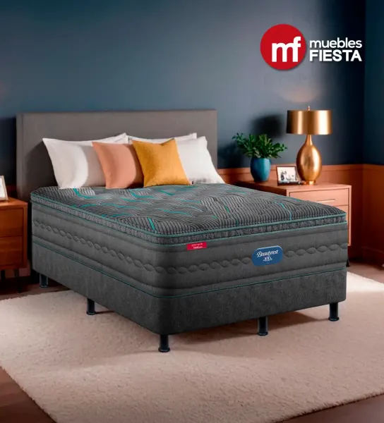 Set de Cama Simmons Beautyrest Pillow Top Signature Collection (Colchón + Base)