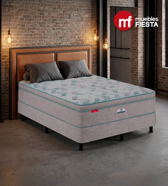 Set de Cama Simmons Beauty Sleep Super Pillow Top Tamaño Imperial (colchón + base)